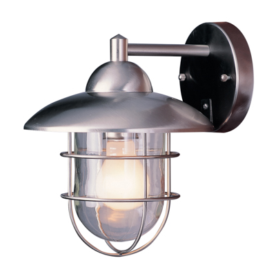 Trans Globe Lighting 4370 ST 1 Light Coach Lantern in Stainless Steel